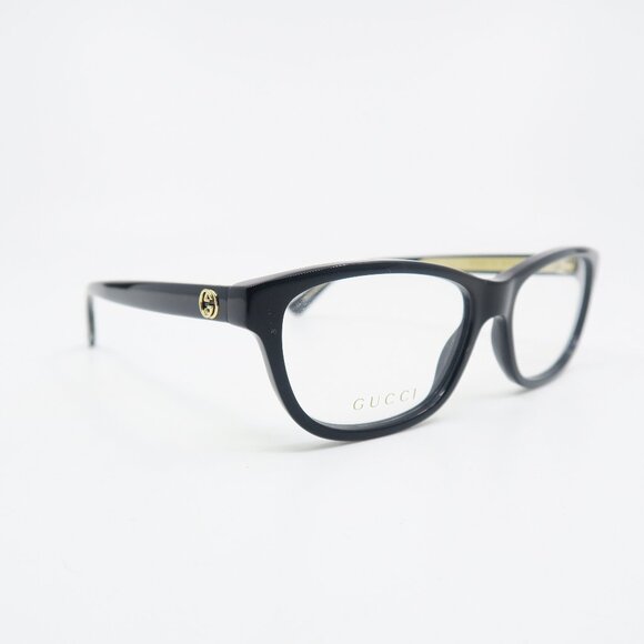 Gucci GG0315O 001 54mm. Black & Gold Logo Rectangular, New Women Eyeglasses. - Picture 1 of 8